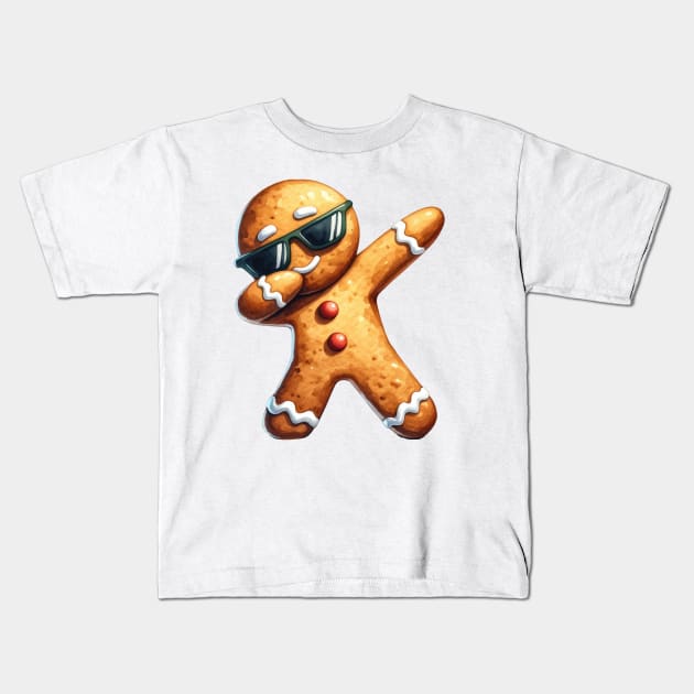 Christmas Cookie Dabbing Dance Kids T-Shirt by Chromatic Fusion Studio